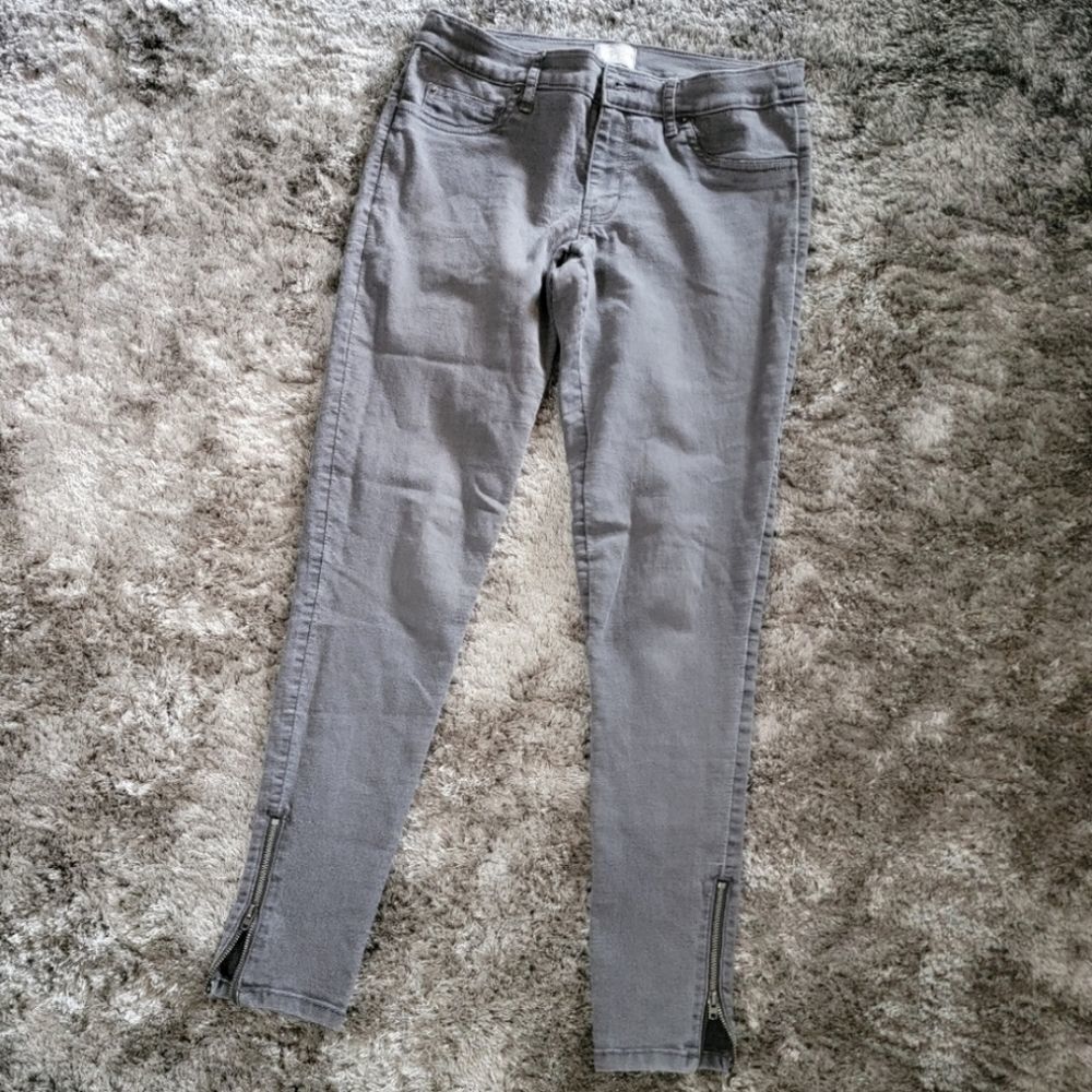 Converse All Star Grey Jeggings with Ankle Zippers Size 4